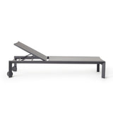 Santa Monica Chaise Lounge in Charcoal Aluminum