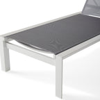 Santa Monica Chaise Lounge in White Aluminum & Silver Mesh