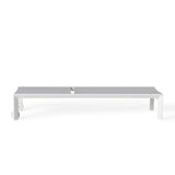 Santa Monica Chaise Lounge in White Aluminum & Silver Mesh