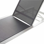 Santa Monica Chaise Lounge in White Aluminum & Silver Mesh