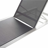 Santa Monica Chaise Lounge in White Aluminum & Silver Mesh