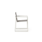 Santa Monica Dining Arm Chair in White Aluminum