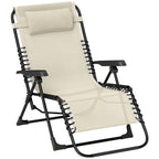 Zero Gravity Chair with 5-Position Backrest and Headrest, Beige