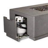 Sequoia Rectangular Fire Table in Smoke (Propane)