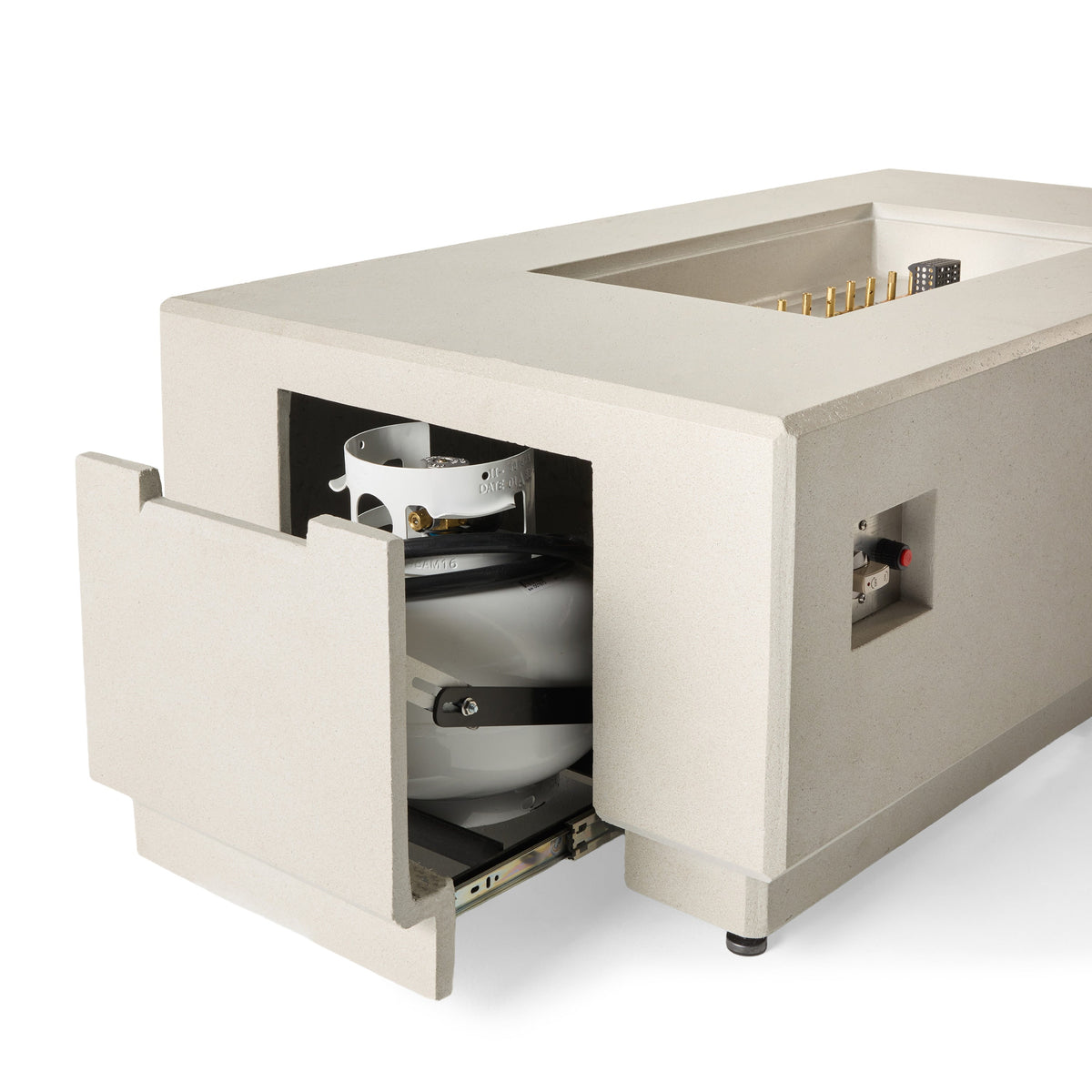 Sequoia Rectangular Fire Table in Fog (Propane)