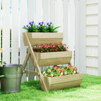 26" x 30" x 30" 3-Tier Wooden Raised Garden Bed, Light Green