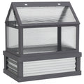 35.5" x 22.5" x 38.25" Raised Garden Bed Greenhouse, Gray