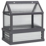35.5" x 22.5" x 38.25" Raised Garden Bed Greenhouse, Gray