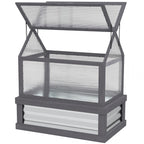 35.5" x 22.5" x 38.25" Raised Garden Bed Greenhouse, Gray