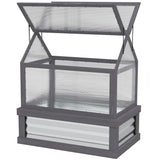 35.5" x 22.5" x 38.25" Raised Garden Bed Greenhouse, Gray