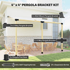 9 PCS Pergola Bracket Kit for 4" x 4" Lumber, Black