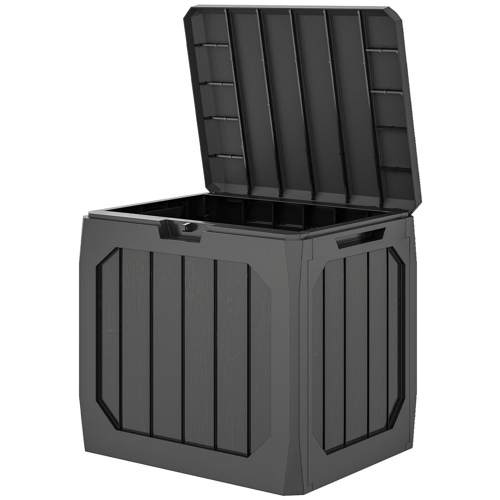 32 Gallon Plastic Deck Box with Handles, Black