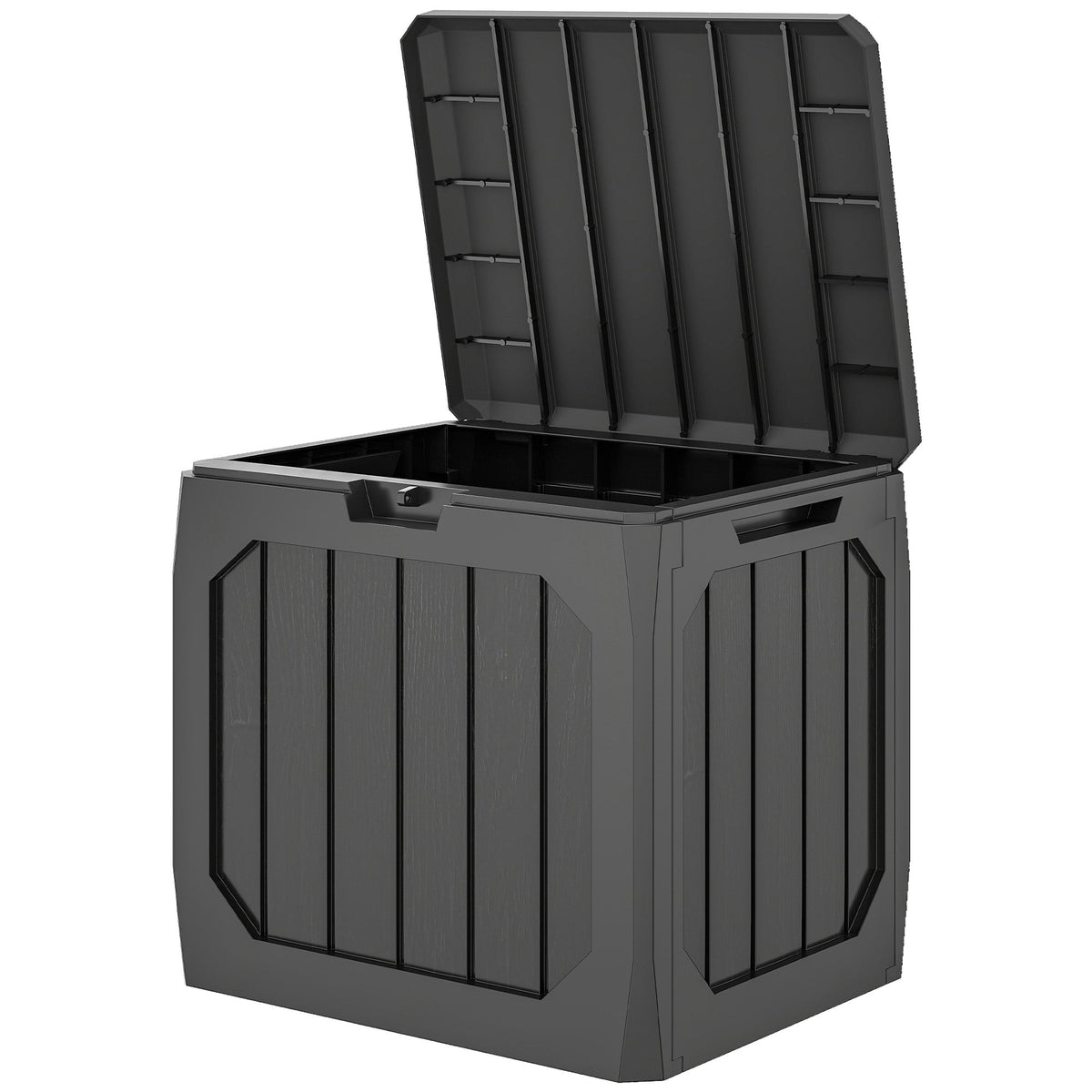 32 Gallon Plastic Deck Box with Handles, Black