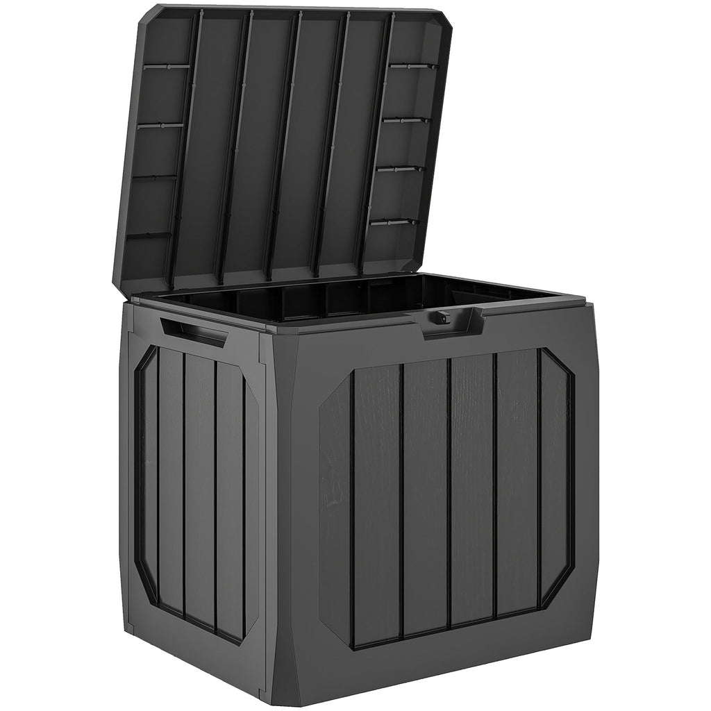 32 Gallon Plastic Deck Box with Handles, Black