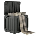 32 Gallon Plastic Deck Box with Handles, Black