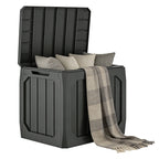 32 Gallon Plastic Deck Box with Handles, Black