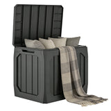 32 Gallon Plastic Deck Box with Handles, Black