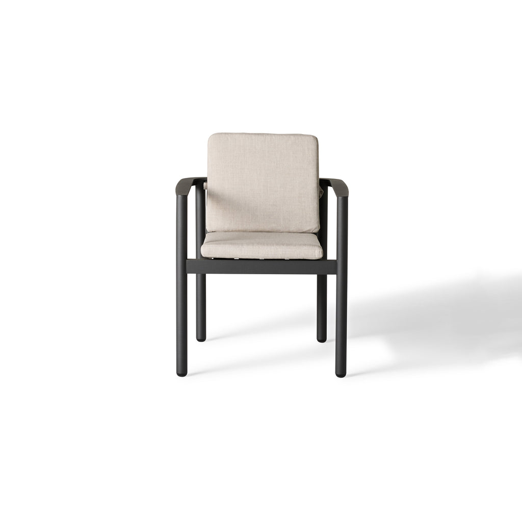 Stinson Dining Arm Chair in Charcoal Aluminum