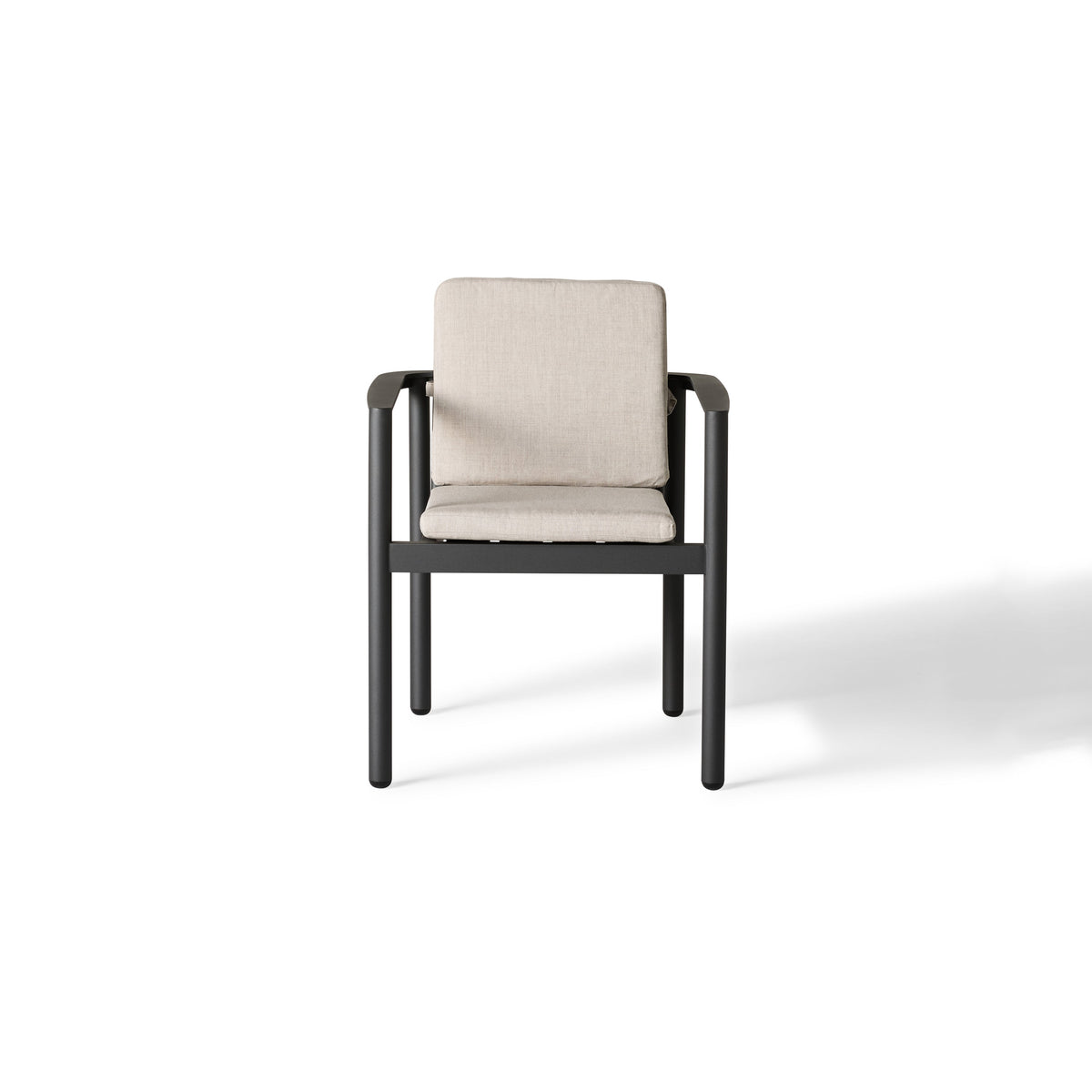Stinson Dining Arm Chair in Charcoal Aluminum