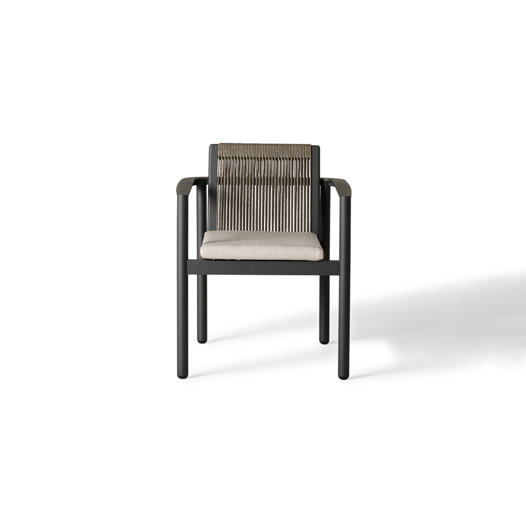 Stinson Dining Arm Chair in Charcoal Aluminum