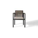 Stinson Dining Arm Chair in Charcoal Aluminum