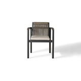 Stinson Dining Arm Chair in Charcoal Aluminum