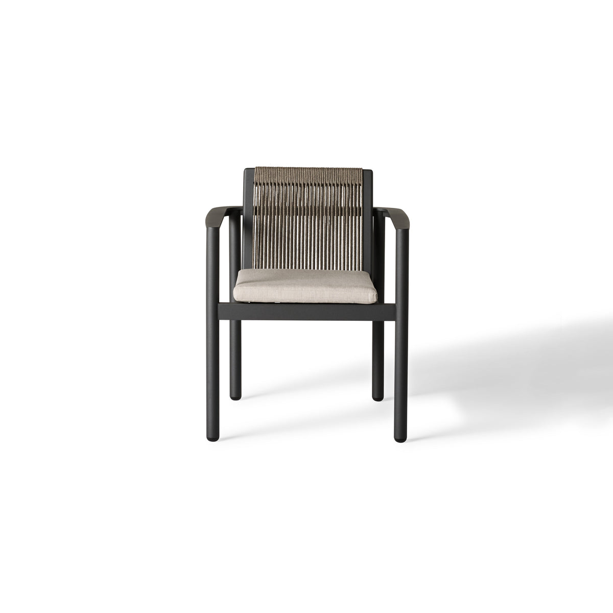 Stinson Dining Arm Chair in Charcoal Aluminum