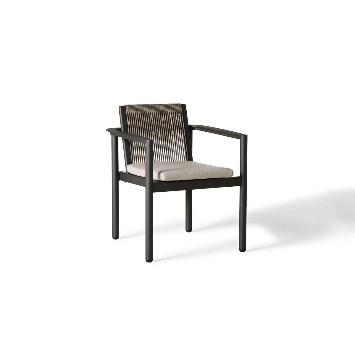 Stinson Dining Arm Chair in Charcoal Aluminum