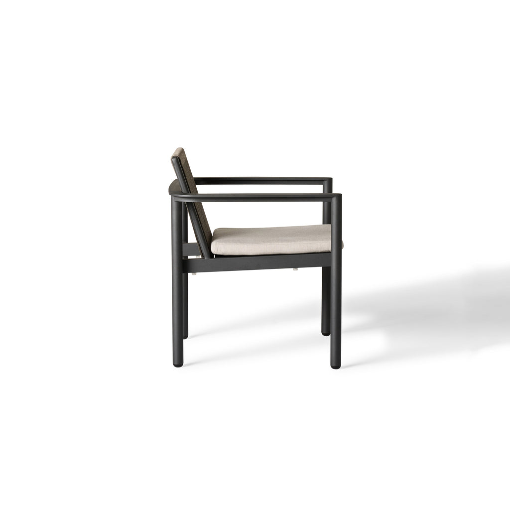 Stinson Dining Arm Chair in Charcoal Aluminum