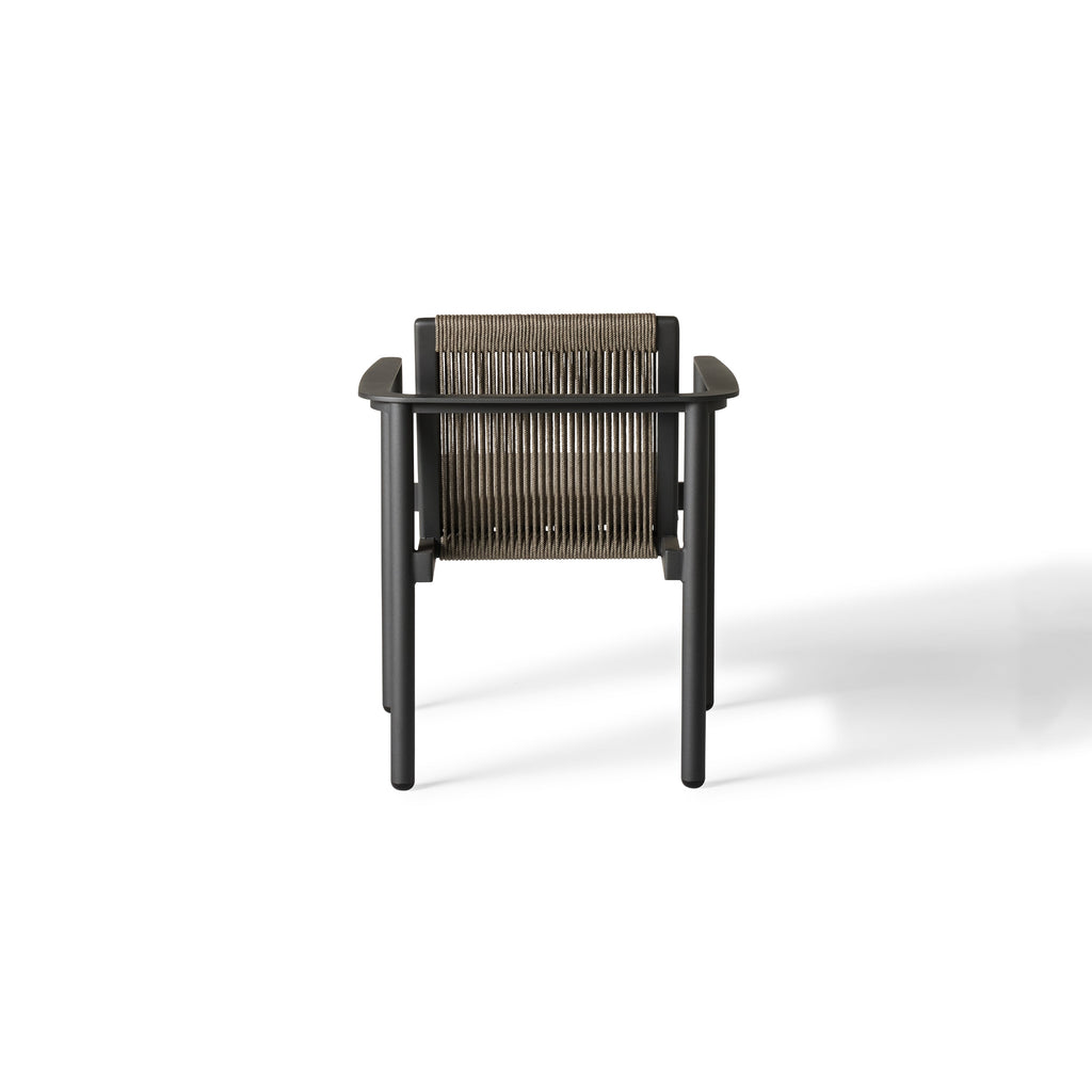 Stinson Dining Arm Chair in Charcoal Aluminum
