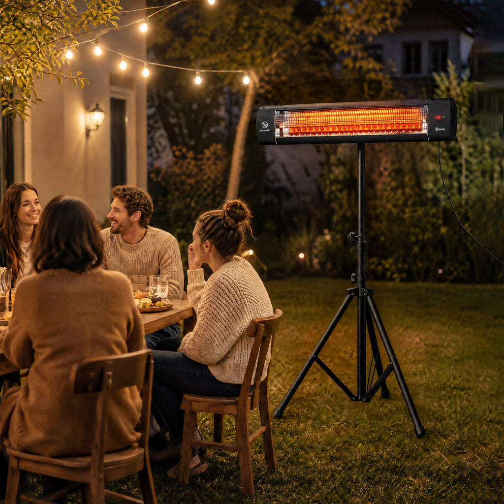 2500 W Infrared Patio Heater with Adjustable Tripod, IP65, 3 Heat Levels, Black