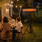 2500 W Infrared Patio Heater with Adjustable Tripod, IP65, 3 Heat Levels, Black
