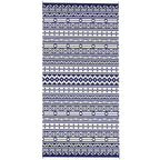 9' x 18' Reversible Outdoor Rug, Blue White Geometric