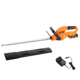 20" Cordless Hedge Trimmer with Battery and Charger, Orange