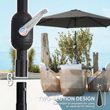 2.6 m Garden Parasol with Tilt, Crank, Vent & Aluminium Pole, Black