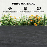 3 x 3 x 1ft Vinyl Raised Garden Bed with Open Bottom, Grey Wood Effect