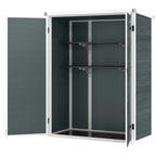 4.4' x 2.3' Plastic Garden Shed with Shelves and Floor, Distressed Grey