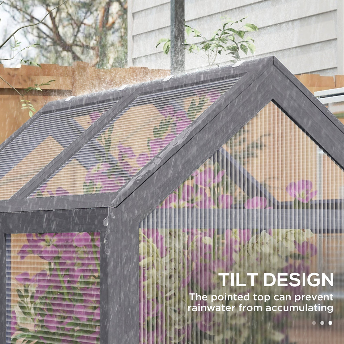 NookGrow 48" x 24" x 32" Wooden Cold Frame Greenhouse, Grey