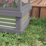 NookGrow 48" x 24" x 32" Wooden Cold Frame Greenhouse, Grey