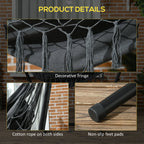 Patio Hammock Chair with Stand, Headrest and Side Pocket, Dark Grey