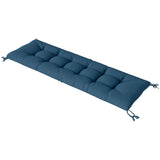 Memory Foam Sun Lounger Cushion with Ties, 190 x 60 cm, Blue