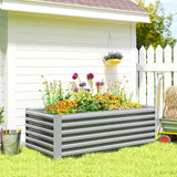 6' x 3' x 2' Galvanized Raised Garden Bed for Vegetables, Light Grey