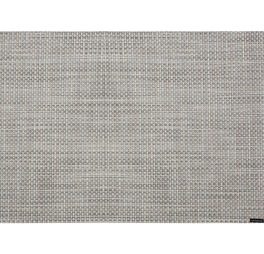 Basketweave Table Runner in White/Silver