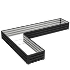 82" x 109" x 12" L-Shaped Raised Garden Bed, Black