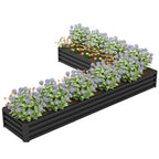 82" x 109" x 12" L-Shaped Raised Garden Bed, Black