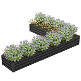 82" x 109" x 12" L-Shaped Raised Garden Bed, Black