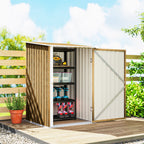 3' x 3' Lean-to Garden Storage Shed with Lockable Door & Galvanized Steel Construction