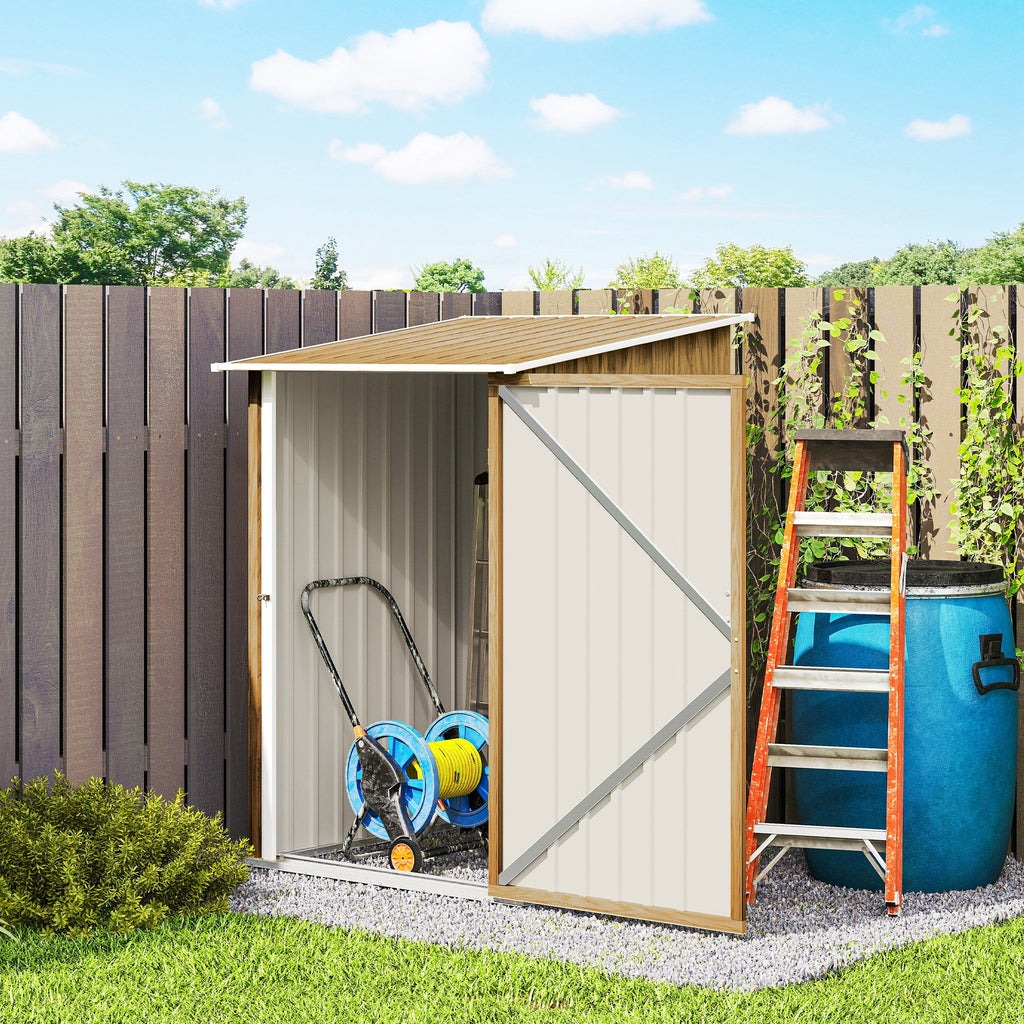 3' x 3' Lean-to Garden Storage Shed with Lockable Door & Galvanized Steel Construction