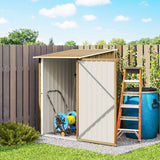 3' x 3' Lean-to Garden Storage Shed with Lockable Door & Galvanized Steel Construction
