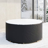 Round Garden Furniture Cover, 420D Oxford, 214 x 70 cm, Black